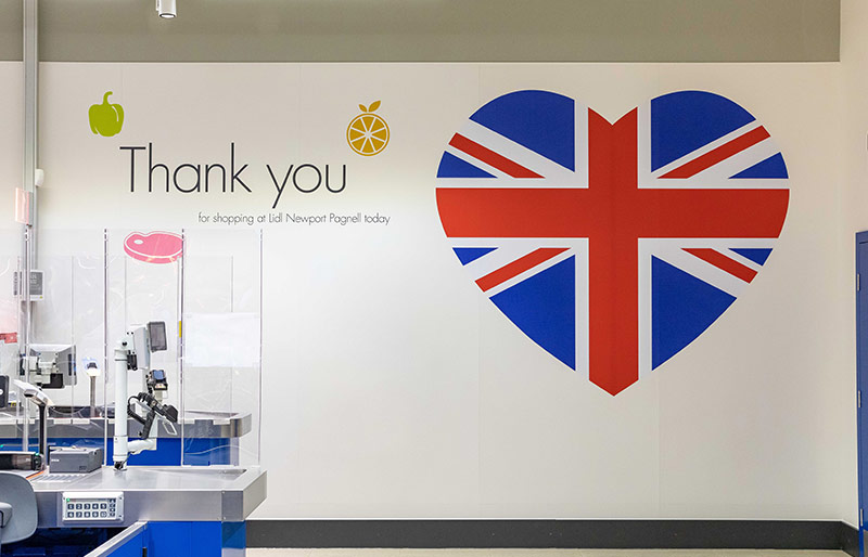 Lidl Thank you sign